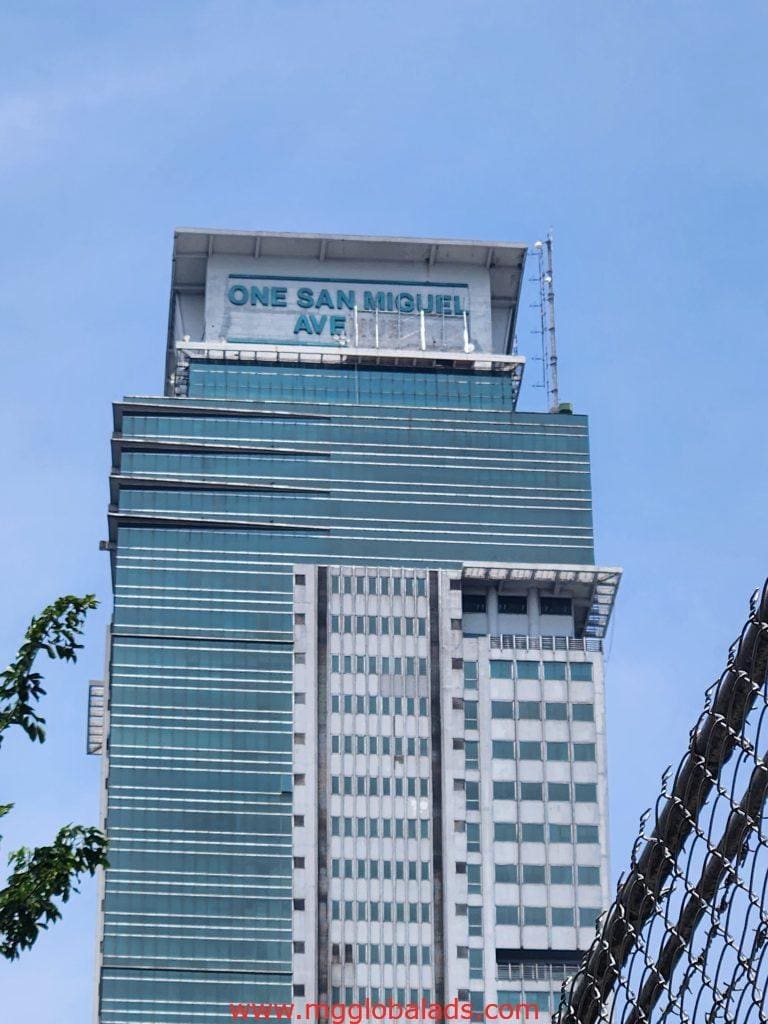 One San Miguel Avenue rooftop signage by MCA Global Ads – high-rise building signage Philippines