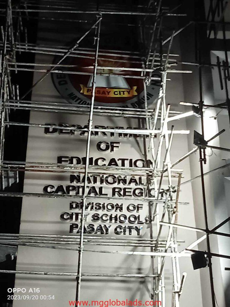 stainless sign | department of Education