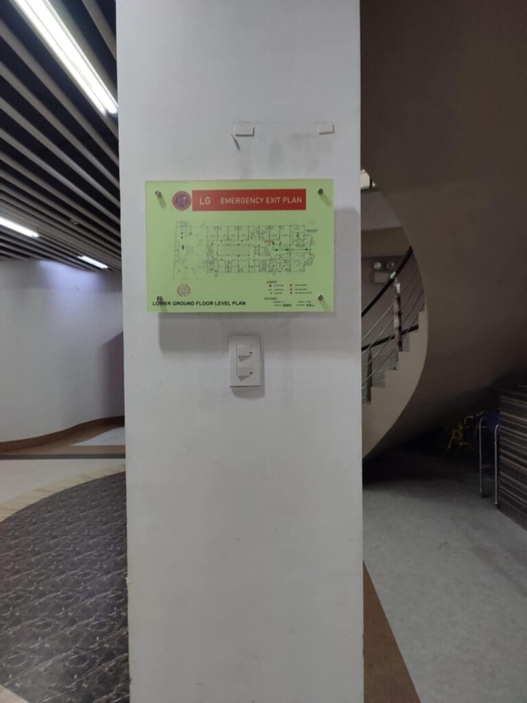 Acrylic evacuation map signage for LG floor, indoor building lobby, Metro Manila. Sign maker Philippines by M&G Global Ads.