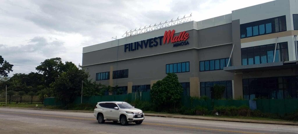 Filinvest Mall Mimosa outdoor acrylic red signage, Angeles City, by sign maker Philippines, M&G Global Ads.