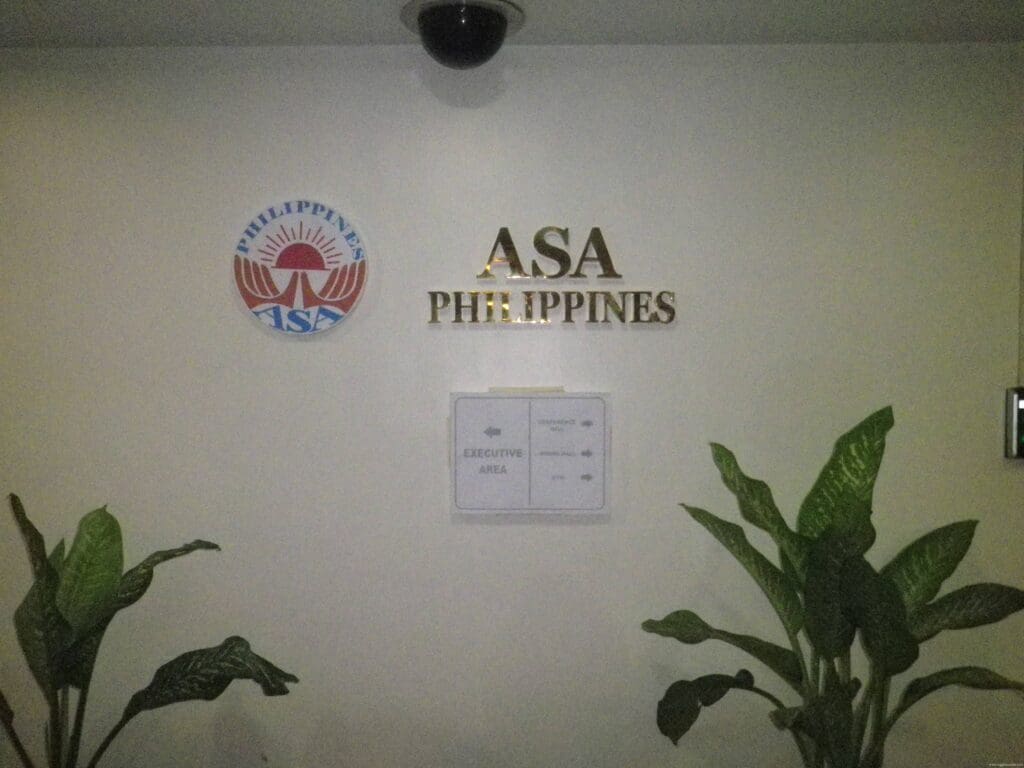 Indoor acrylic and brass wayfinding signage for ASA Philippines executive area, Metro Manila, sign maker Philippines by M&G Global Ads.