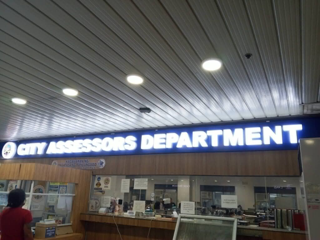 Indoor acrylic signage for City Assessors Department office, Metro Manila, by sign maker Philippines M&G Global Ads.