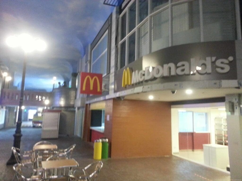 McDonalds indoor acrylic building signage, metal furniture, and lamp post in Metro Manila by sign maker Philippines M&G Global Ads.