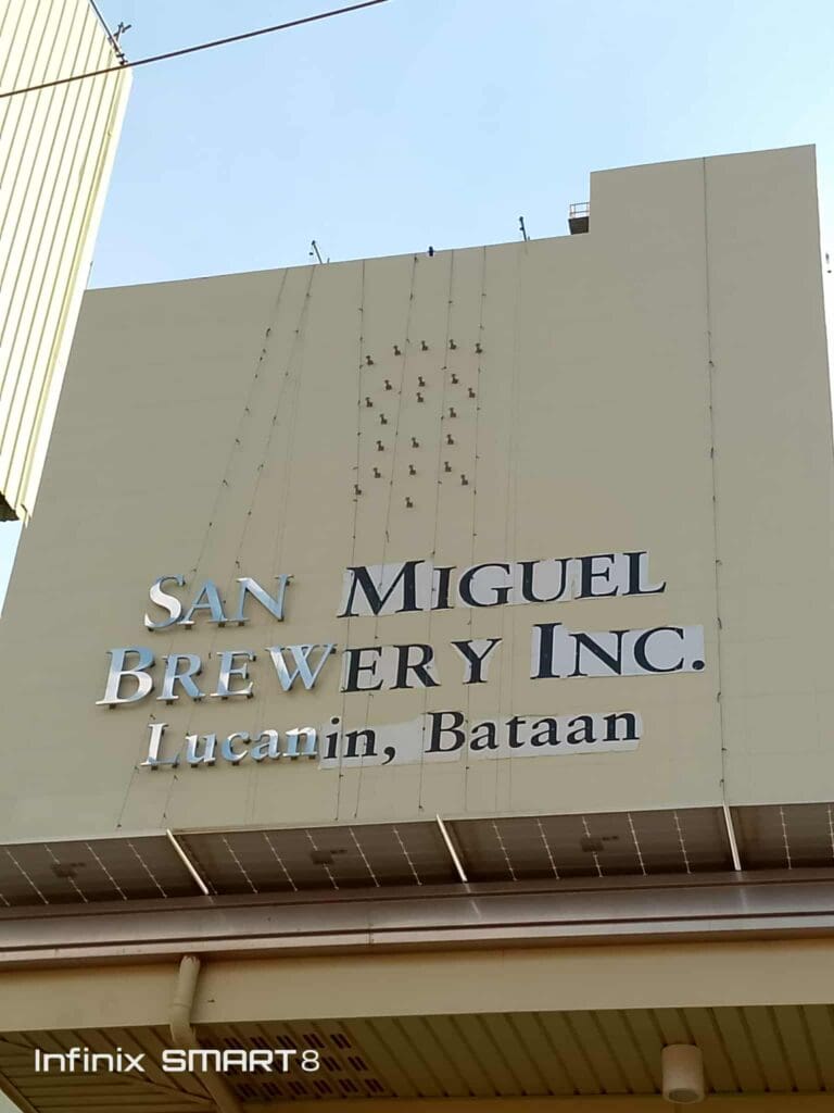 Outdoor building sign for SAN MIGUEL BREWERY INC., Lucanin, Bataan by sign maker Philippines, by M&G Global Ads.