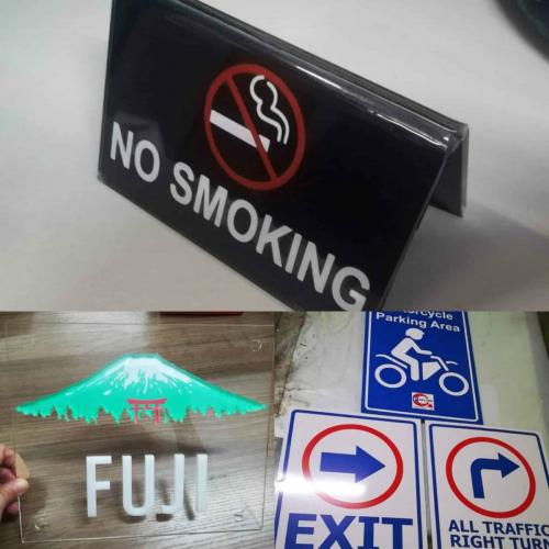 fabrication of different safety signs and acrylic signs