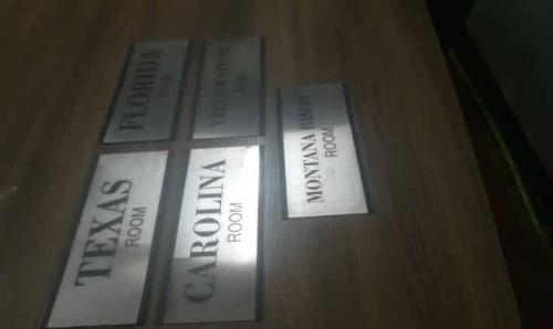 brass signage | room signage | country name