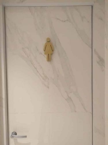 room sign | female toilet | brass signage