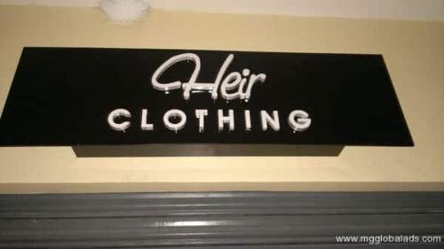 Heir clothing - acrylic sign - store signage