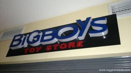 big boys - acrylic signage - store signage