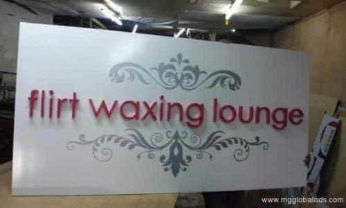 flirt waxing lounge acrylic signage -2