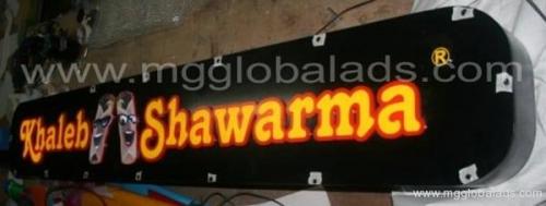 khaleb shwarma - acrylic sign - kiosk sign