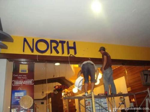 north - fabrication - acrylic sign