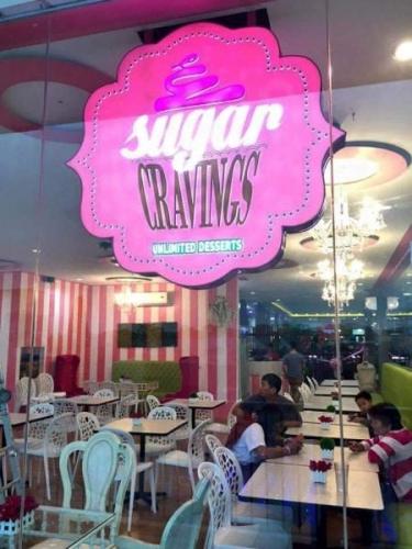 sugar cravings - acrylic sign - restaurant signage