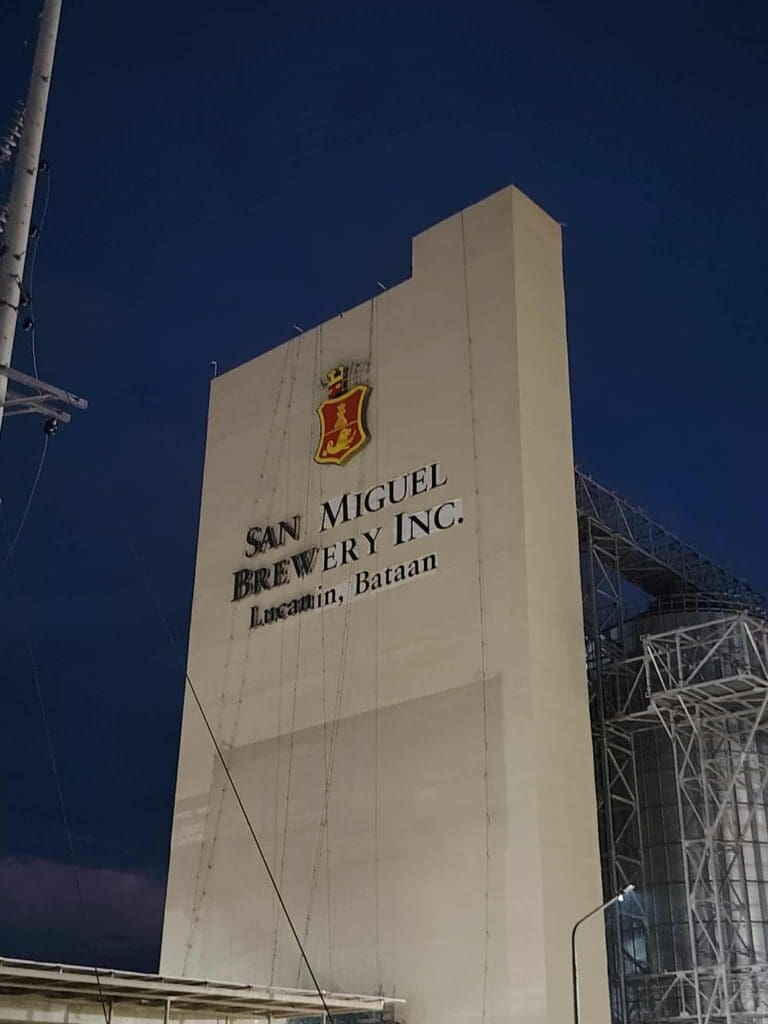 San Miguel Brewery Inc. building outdoor LED signage in Limay, Bataan by sign maker Philippines, M&G Global Ads.