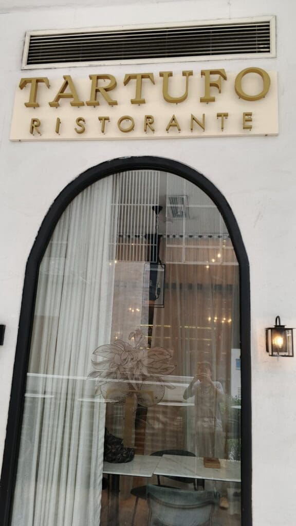 TARTUFO RISTORANTE brass building signage Metro Manila restaurant entrance sign maker Philippines by M&G Global Ads.